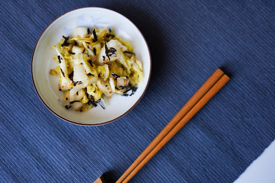 MINIMALIST RECIPE: SHIO KONBU (SALT KELP) NAPA CABBAGE WITH KATSUOBUSHI (TUNA FLAKES)