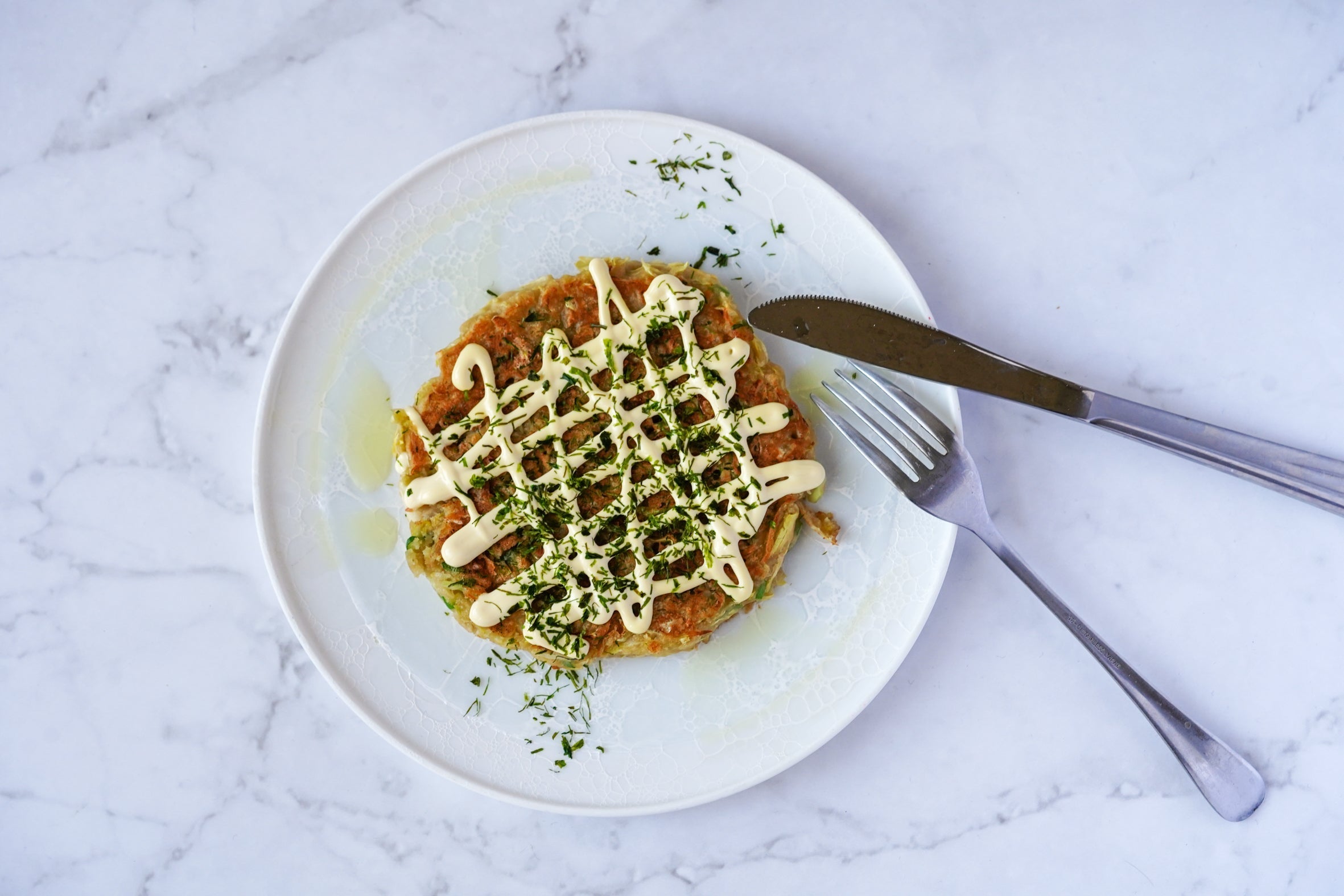 RECIPE: Cabbage and Cheese Okonomiyaki (Savory Japanese Pancake)