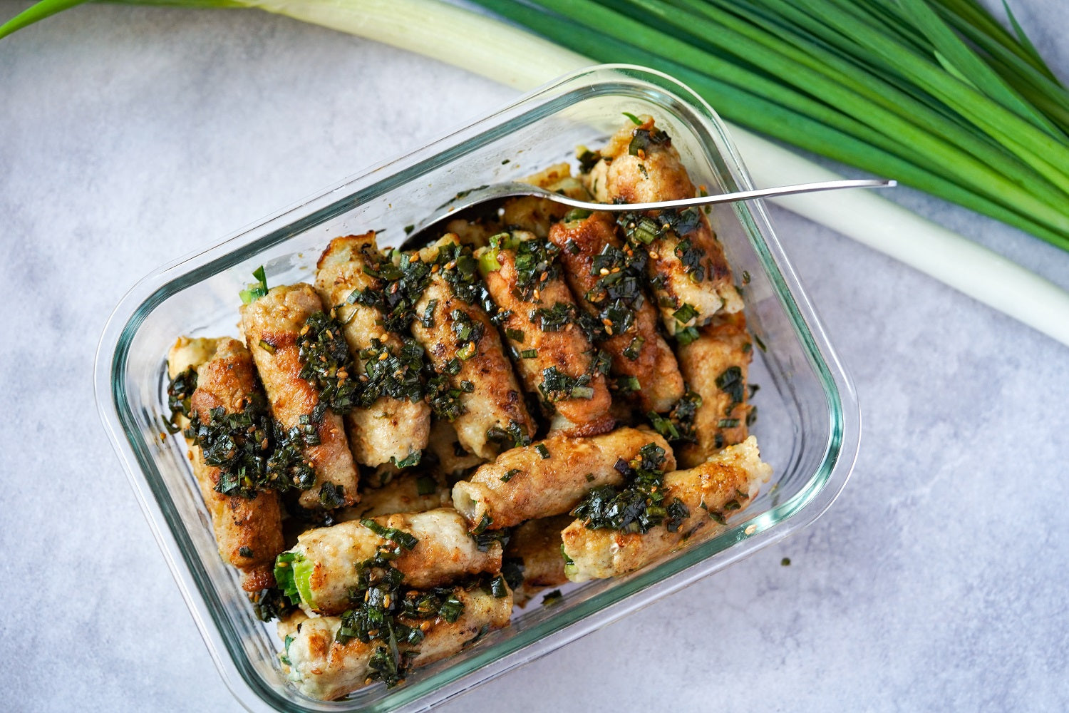 RECIPE: Crispy Pork and Vegetable Rolls with Spicy Yuzu Leek Sauce