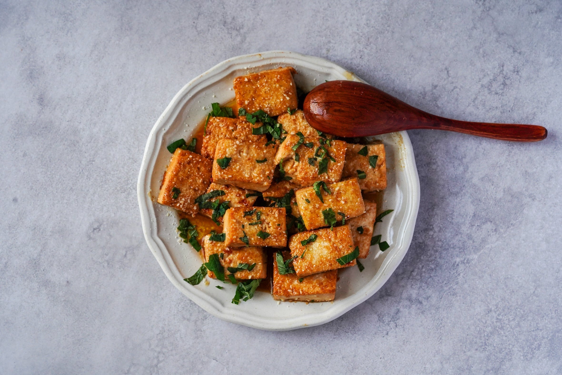 Pan Fried Ponzu Butter Tofu