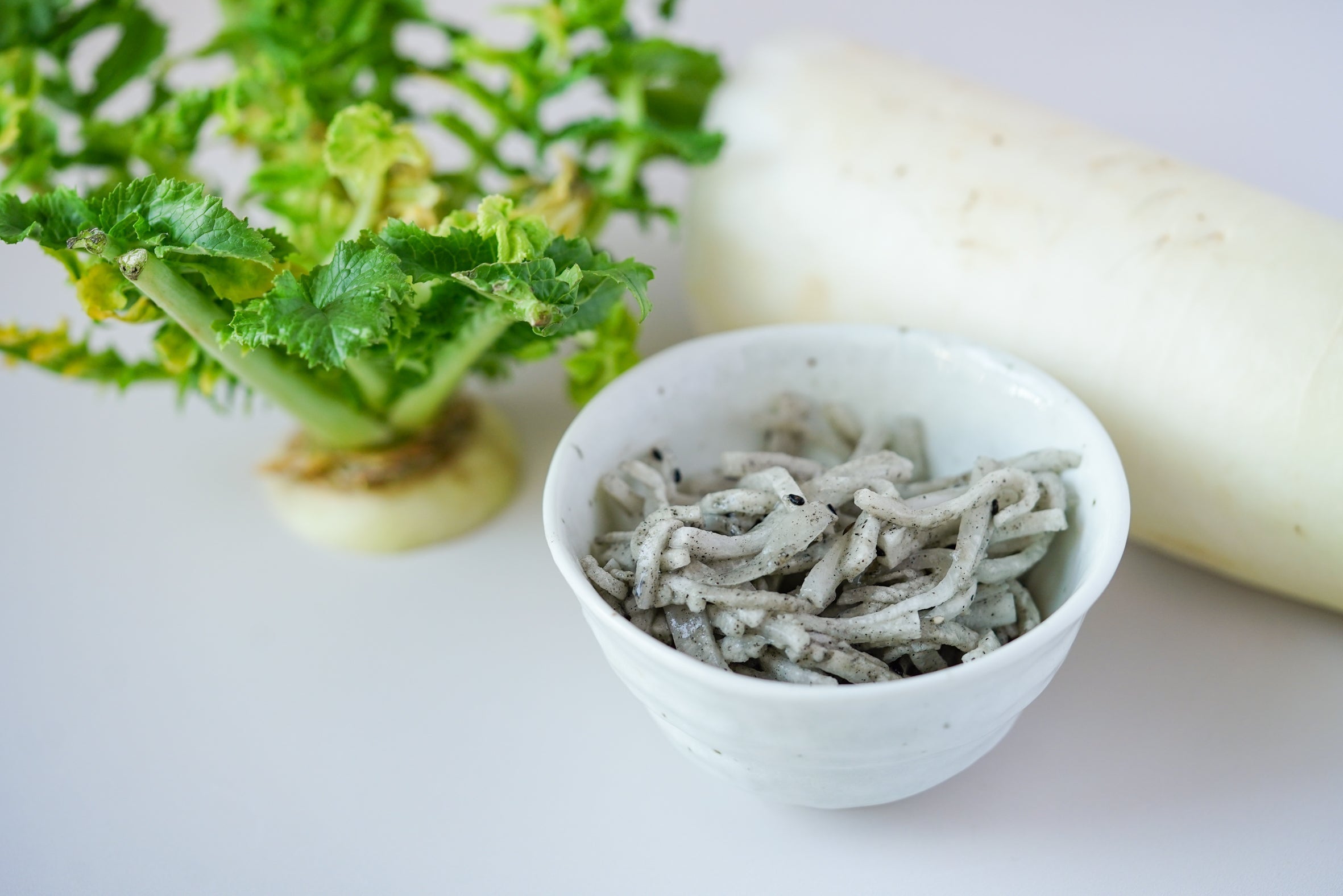 RECIPE: Tororo (Grated Yam) & Black Sesame Jam Daikon (Japanese Radish) Salad