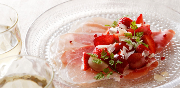 RECIPE: Ham Carpaccio with Marinated Strawberries and Grapes - Kokoro Care Packages