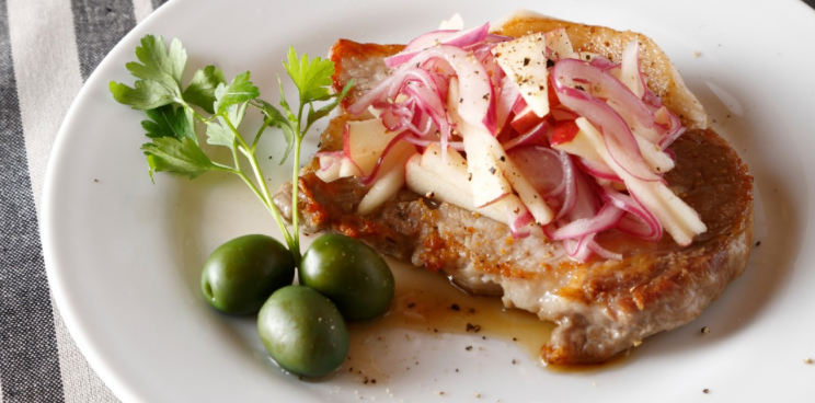 RECIPE: Sautéed Pork with a Fresh Red Onion and Apple Vinegar Sauce - Kokoro Care Packages