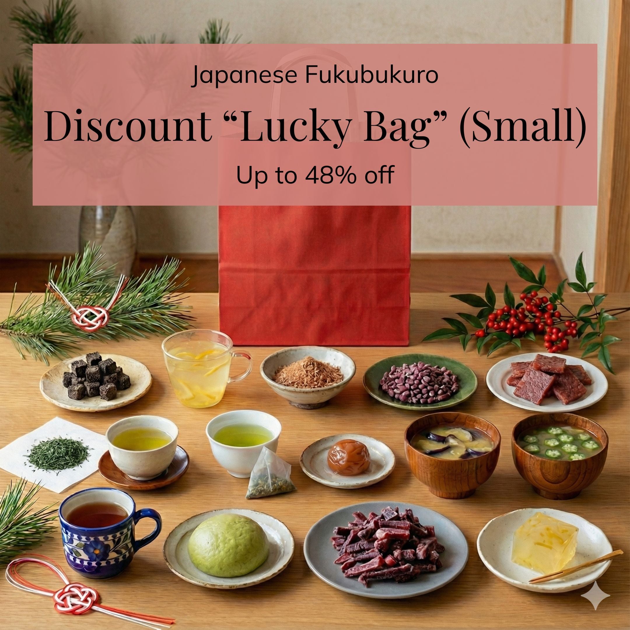 Discount "Lucky Bag" Japanese Fukubukuro with a variety of Japanese foods (Small)