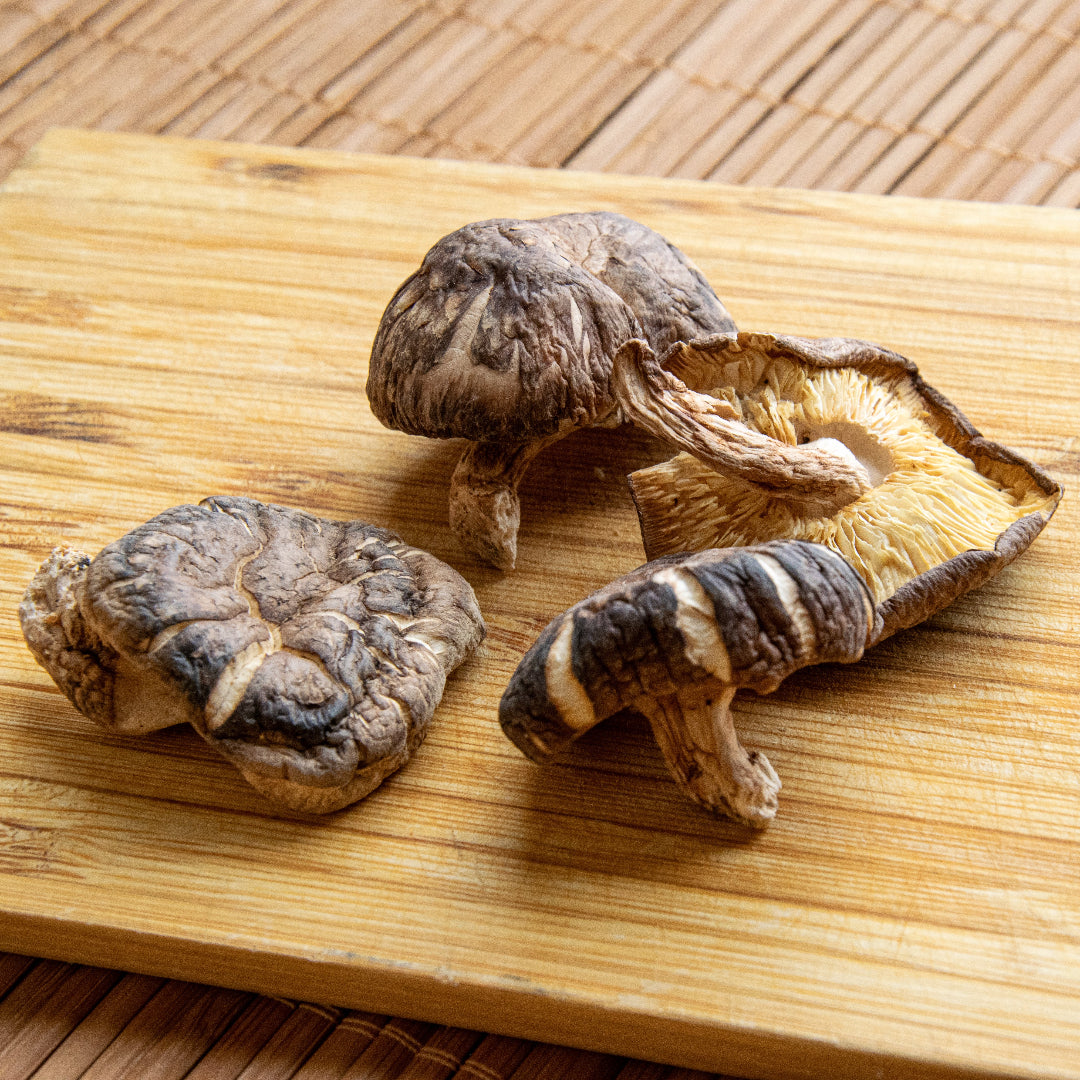 Smoky and umami-rich dried koshin shiitake grown in Oita