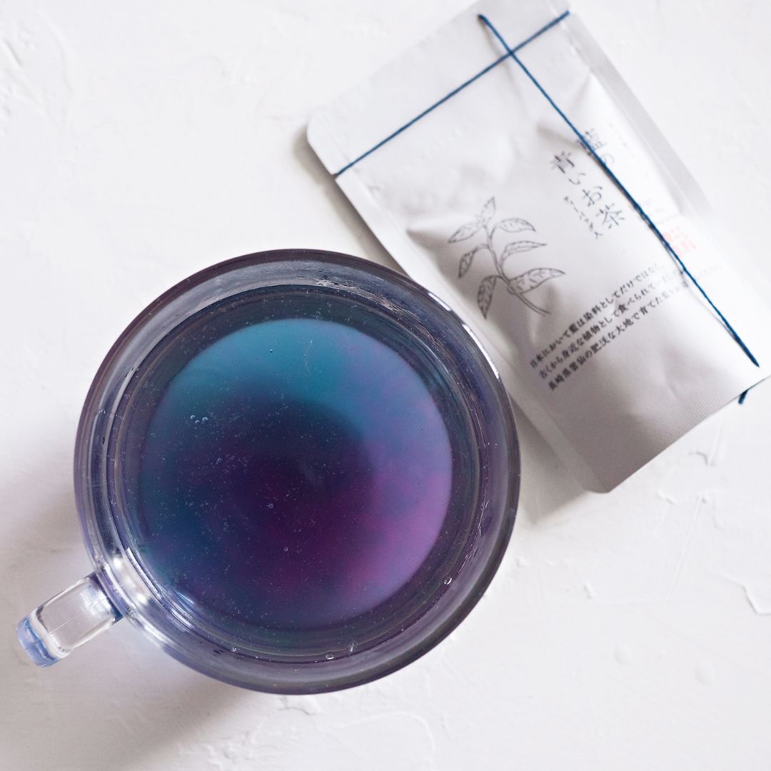 This vibrant blue tea gets its eyecatching color from indigo and ...