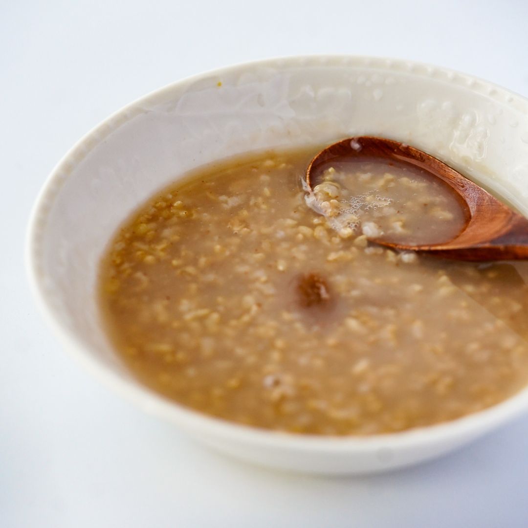 Ume (Japanese Plum), Soy Sauce &amp; Bancha (Green Tea) Brown Rice Okayu (Porridge)