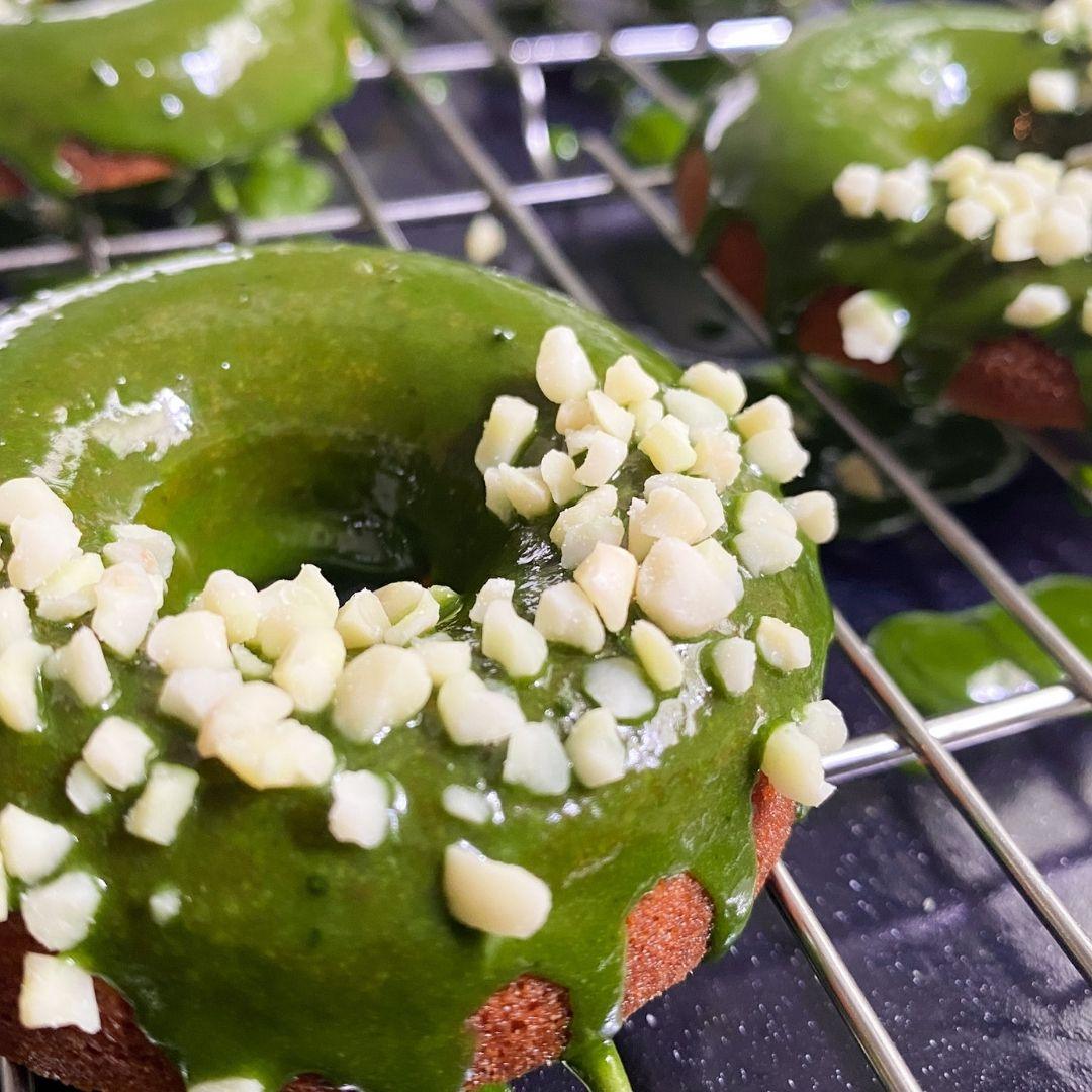 Mochi Donuts with Matcha Glaze