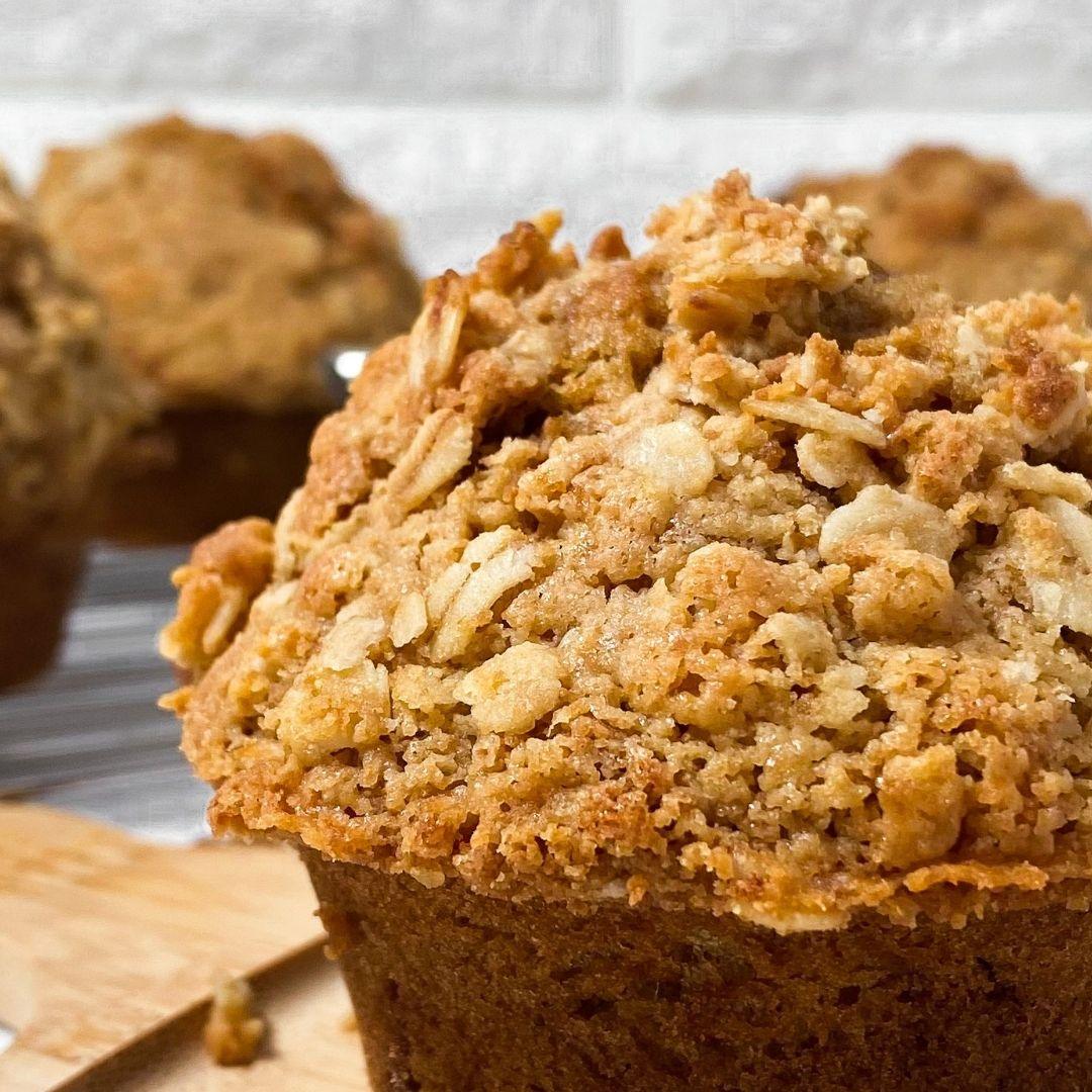 Carrot Muffins with Kinako Oat Streusel