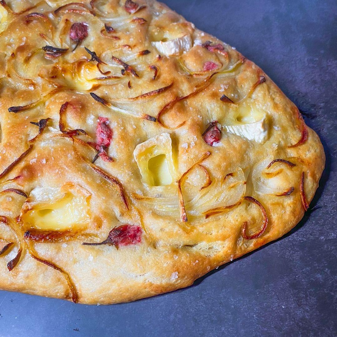 Sakura, Caramelized Onions and Camembert Focaccia